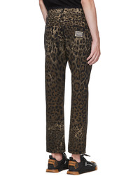 Dolce & Gabbana Black Brown Leopard Jeans