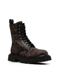 Moschino All Over Logo Print Boots
