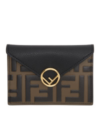 Fendi Black And Brown Forever Envelope Pouch