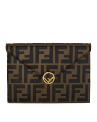 Fendi Brown And Black Forever Envelope Pouch