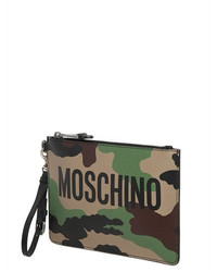 Moschino Camo Printed Leather Pouch W Logo