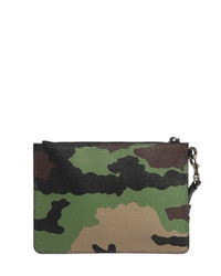 Moschino Camo Printed Leather Pouch W Logo