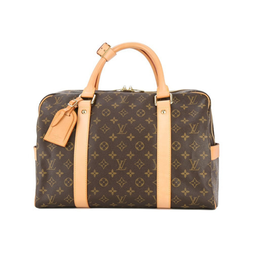 LOUIS VUITTON Vintage Hunting Travel Bag in Brown Toile and Leather at  1stDibs