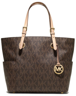 MICHAEL KORS: Michael tote bag with MK print - Brown
