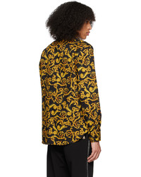 VERSACE JEANS COUTURE Black Gold Sketch Couture Shirt