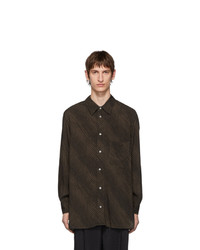 Lemaire Brown And Black Satin Shirt