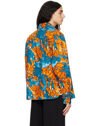 Marni Orange Blue Pattern Shirt