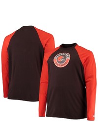 New Era Brownorange Cleveland Browns Big Tall League Raglan Long Sleeve T Shirt