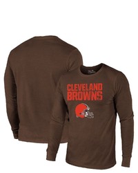 Majestic Threads Cleveland Browns Lockup Tri Blend Long Sleeve T Shirt