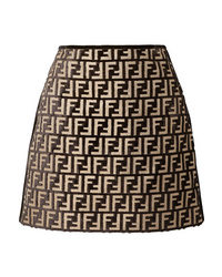 Fendi Flocked Woven Mini Skirt