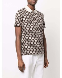 Sandro Cross Print Organic Cotton Polo Shirt