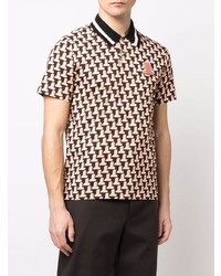 Lanvin Monogram Print Short Sleeved Polo Shirt