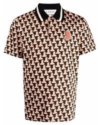 Lanvin Monogram Print Short Sleeved Polo Shirt