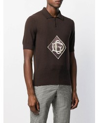 Dolce & Gabbana Monogrammed Knitted Polo Shirt