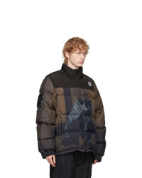 Undercover Brown Down Throne Of Blood Graphic Puffer Jacket