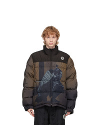 Undercover Brown Down Throne Of Blood Graphic Puffer Jacket