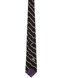 Ralph Lauren Purple Label Brown Wave Initials Tie
