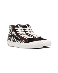 Vans Brown And White Vault X Taka Hayashi Zebra Print Sneakers