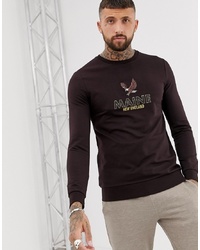 Dark Brown Print Sweatshirt