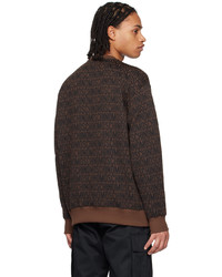 Moschino Brown Black Crewneck Sweatshirt