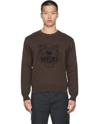 Kenzo Brown Wool Tiger Sweatshirt