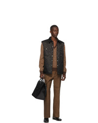 Gucci Brown Wool Jacquard Gg Stripe V Neck Sweater