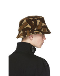 Burberry Brown Fleece Monogram Bucket Hat