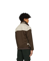 Youths in Balaclava Brown And Beige Logo Jacket