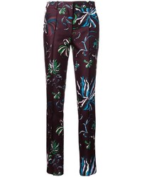 Emilio Pucci Floral Print Slim Fit Trousers
