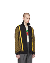 Gucci Brown And Black Gg Eagle Track Jacket