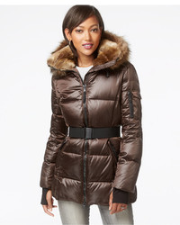 S13/Nyc Alps Faux Fur Hood Belted Down Puffer Coat