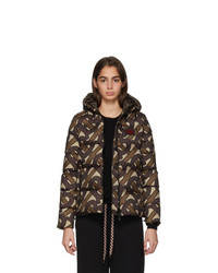Burberry Brown Monogram Puffer Down Leith Jacket