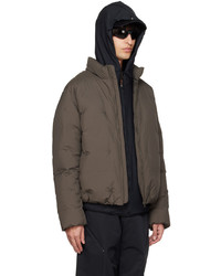 Post Archive Faction PAF Brown Zip Up Down Jacket