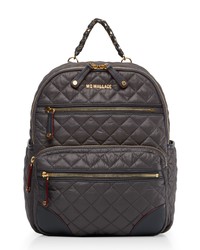 Dark Brown Quilted Nylon Backpack