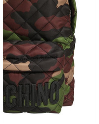 Moschino Medium Quilted Camo Nylon Backpack