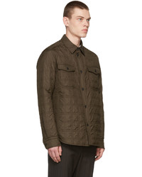 Brioni Brown Quilted Over Shirt