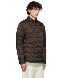 TAION Brown Quilted Down Basic Shirt