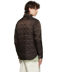 TAION Brown Quilted Down Basic Shirt