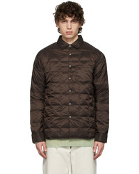 TAION Brown Quilted Down Basic Shirt