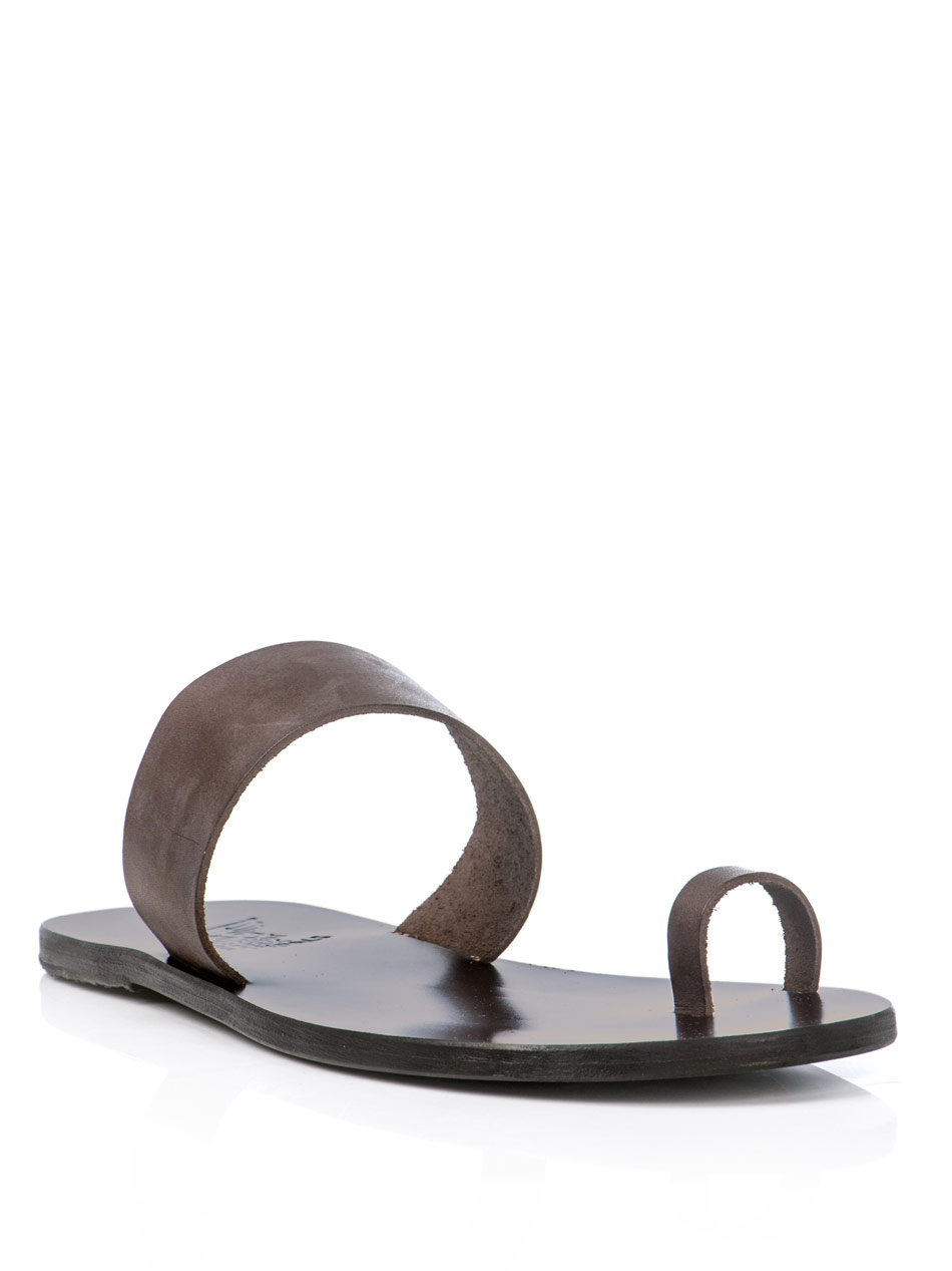 Dark Brown Rubber Sandals: ANCIENT GREEK SANDALS Thalos Sandals