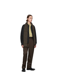 Rick Owens Brown And Black Wool And Mohair Fisherman Scarf