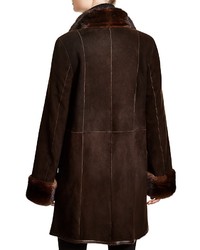 Maximilian Furs Maximilian Shearling Coat With Mink Collar Cuffs