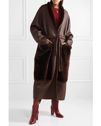 The Row Nooman Oversized Belted Shearling Coat