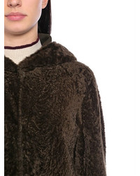 Drome Reversible Hooded Shearling Coat