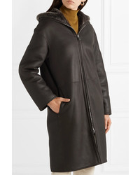Theory Reversible Hooded Shearling Coat