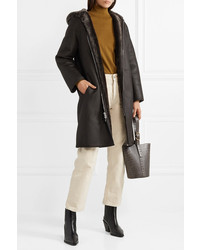 Theory Reversible Hooded Shearling Coat