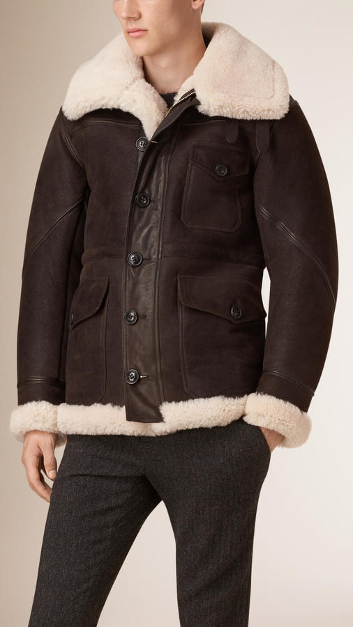 burberry shearling aviator jacket