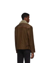 Schott Brown Leather Combination Jacket