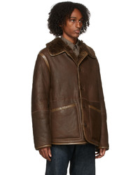 Lemaire Brown Leather Jacket