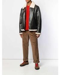Acne Studios Straight Fit Shearling Jacket